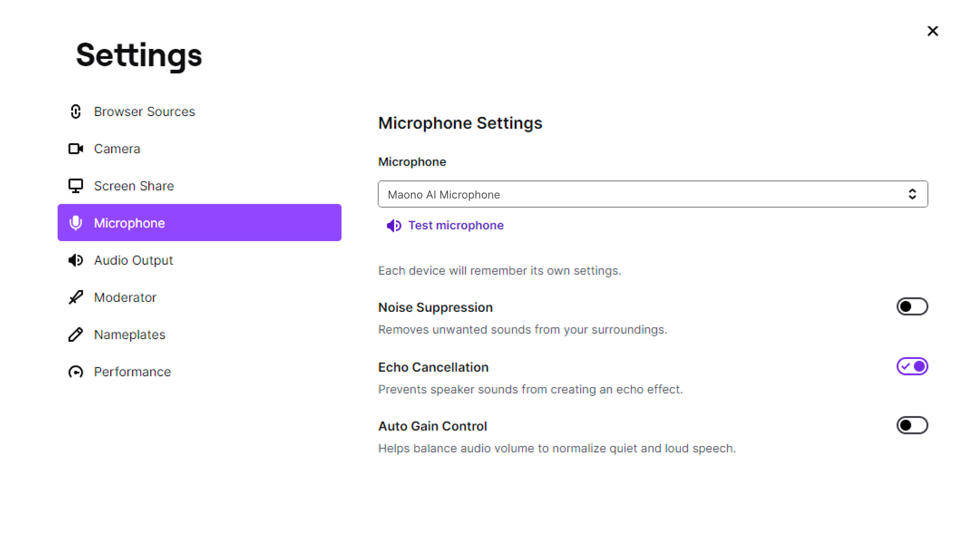 Twitch Settings