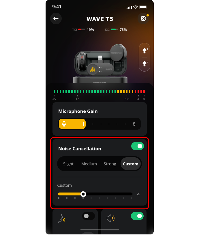 Noise Cancellation Settings